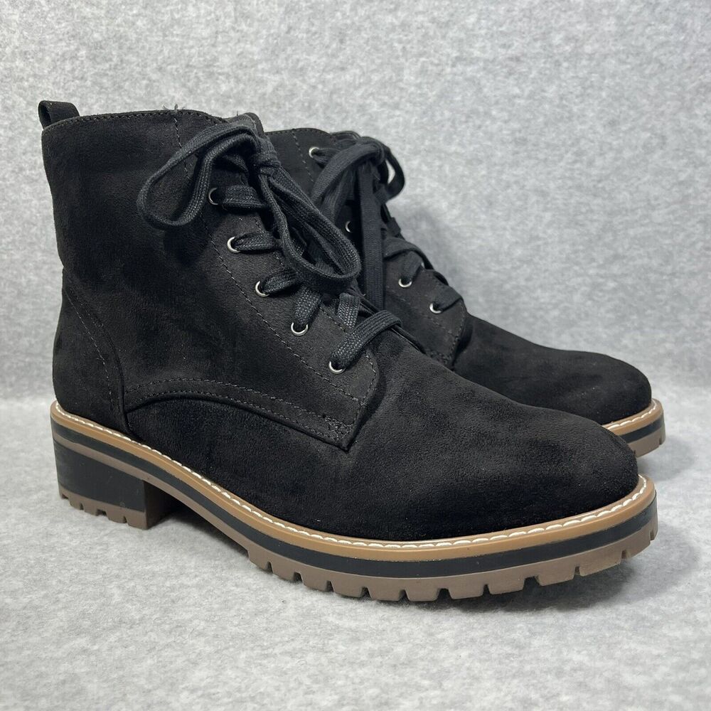 Kensie Kasha‎ Ankle Boots Womens 9M Black Lace Up Zipper Dark Academia